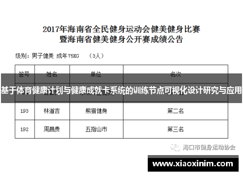基于体育健康计划与健康成就卡系统的训练节点可视化设计研究与应用